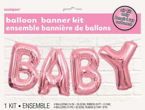 Baby Pink Balloon Banner Kit - Click Image to Close